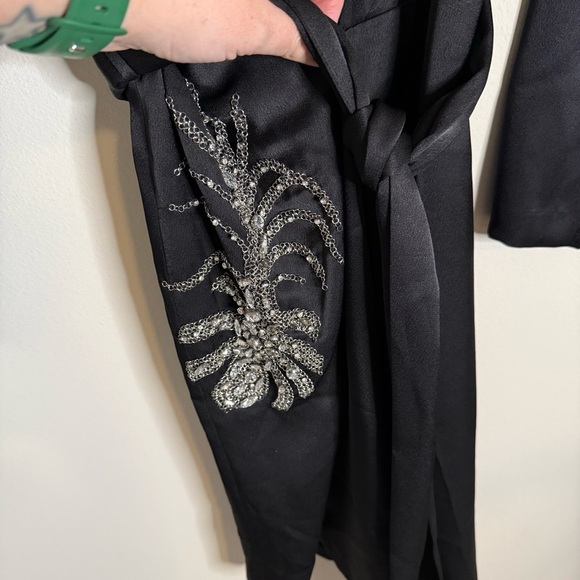 Ba&sh x Jay Ahr Black Janeiro Wrap Dress Size 6 - Picture 8 of 11